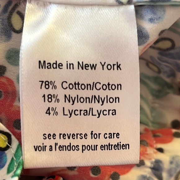 Caroline Constas Lorena Blouse Floral Tile Multi Colored, Off Shoulder, *Flaws* - Picture 15 of 16